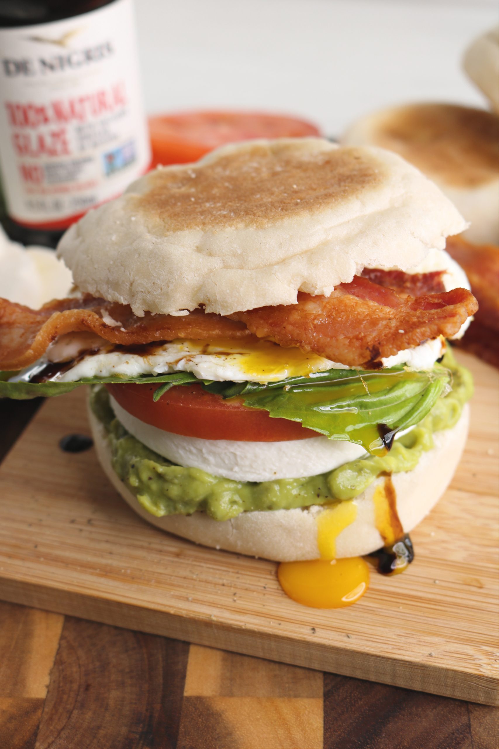 Bacon and Egg Caprese Breakfast Sandwich - De Nigris 1889