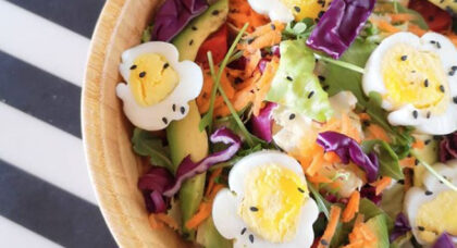 Easter Salad with Daisy Eggs and Avocado