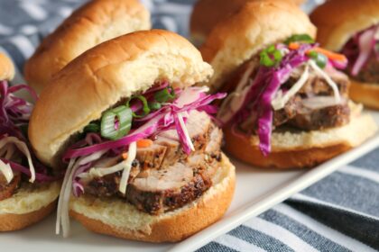 Balsamic Glazed Pork Tenderloin Sliders.