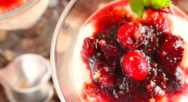 Mascarpone Mousse with Balsamic Cranberries