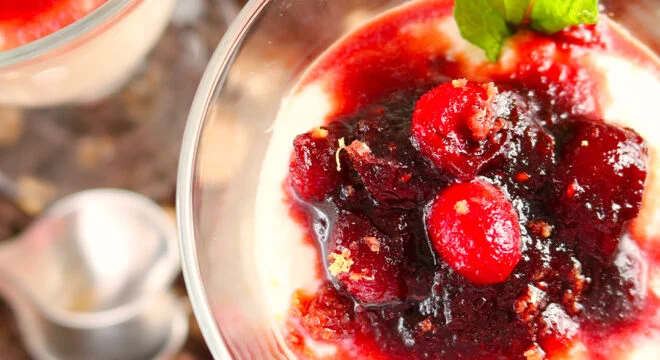 Mascarpone Mousse with Balsamic Cranberries