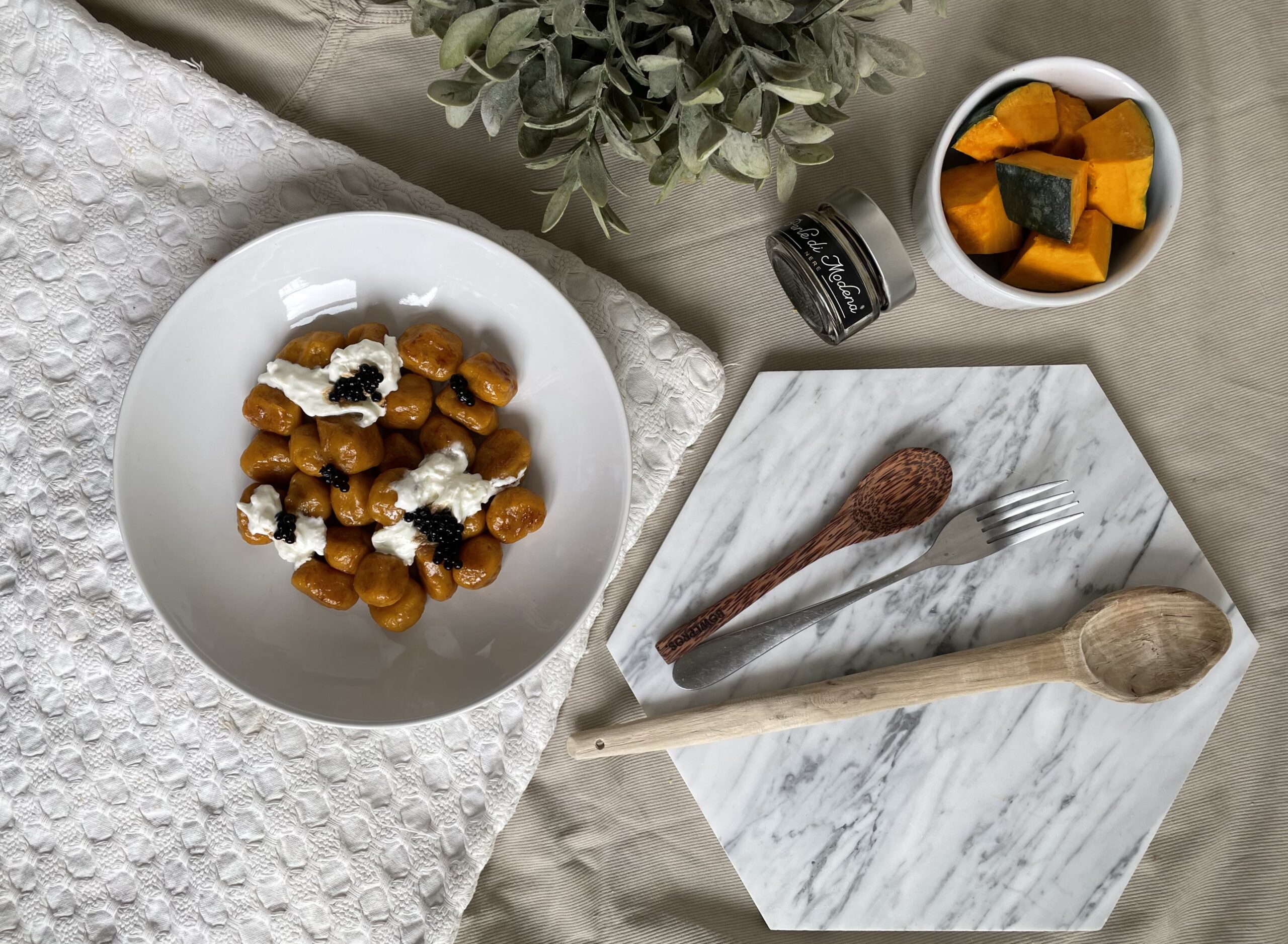 Gnocchi di Zucca con Perle Nere