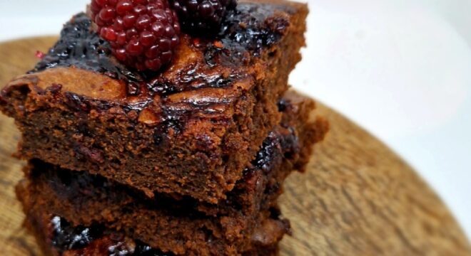 Balsamic Blackberry Brownies