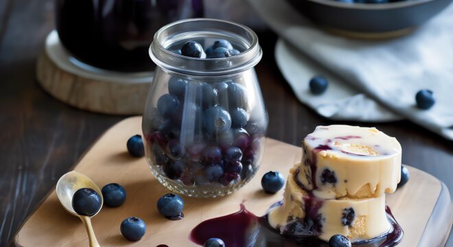 Zabaglione Ice Cream with Balsamic Blueberries