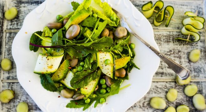 Pea, Bean and Courgette Salad with Apple Cider Vinegar​
