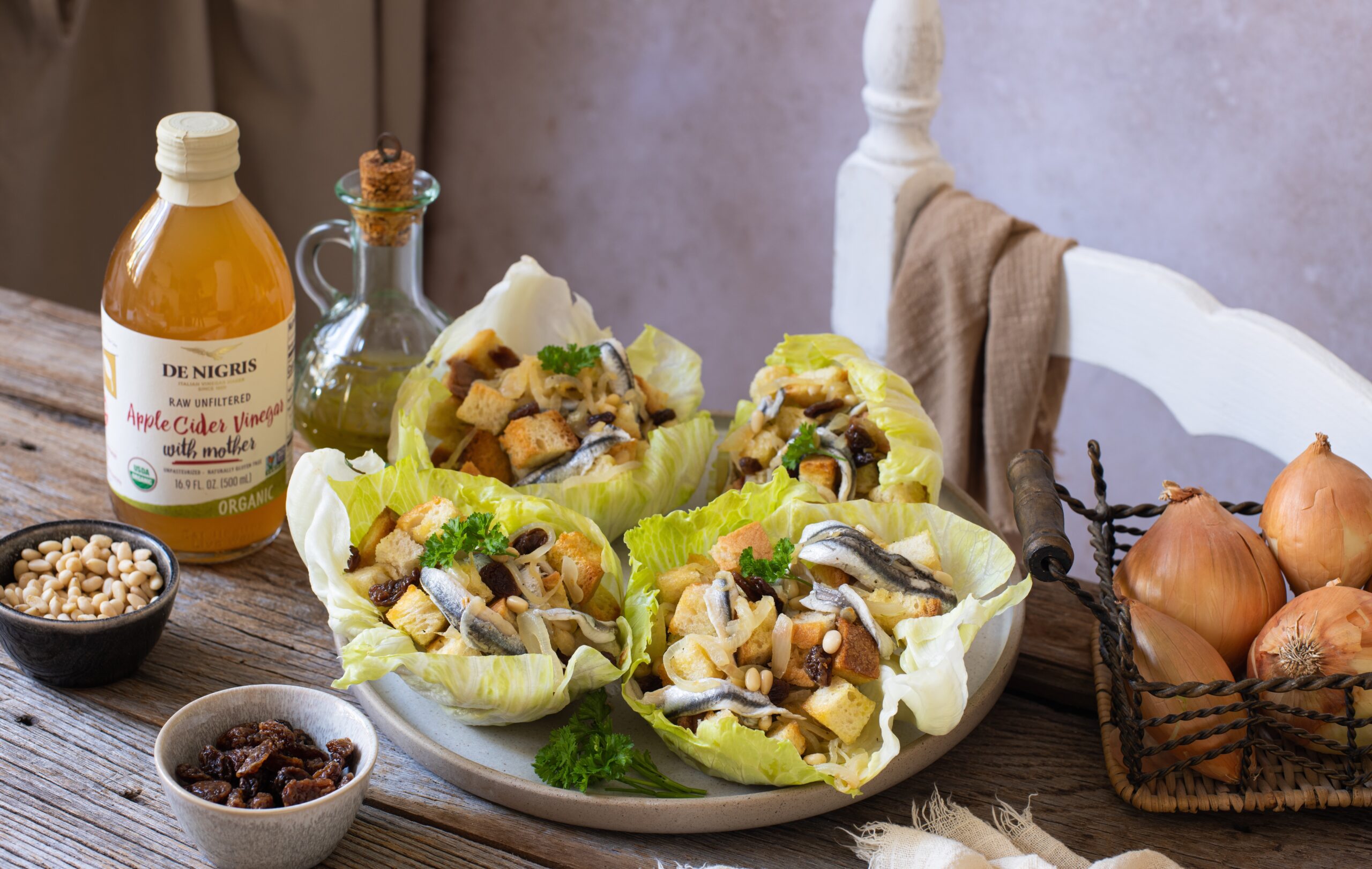 Panzanella "in Saor" - Lettuce Cups - De Nigris 1889