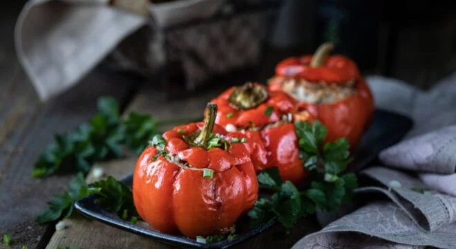 Tinned Mackerel Stuffed Peppers 