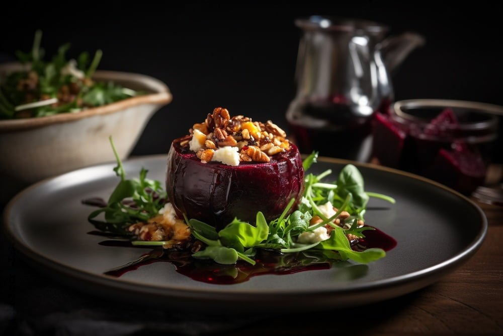 Whole Balsamic-Roasted Beetroot with Goat Cheese and Walnuts ​ - De Nigris 1889