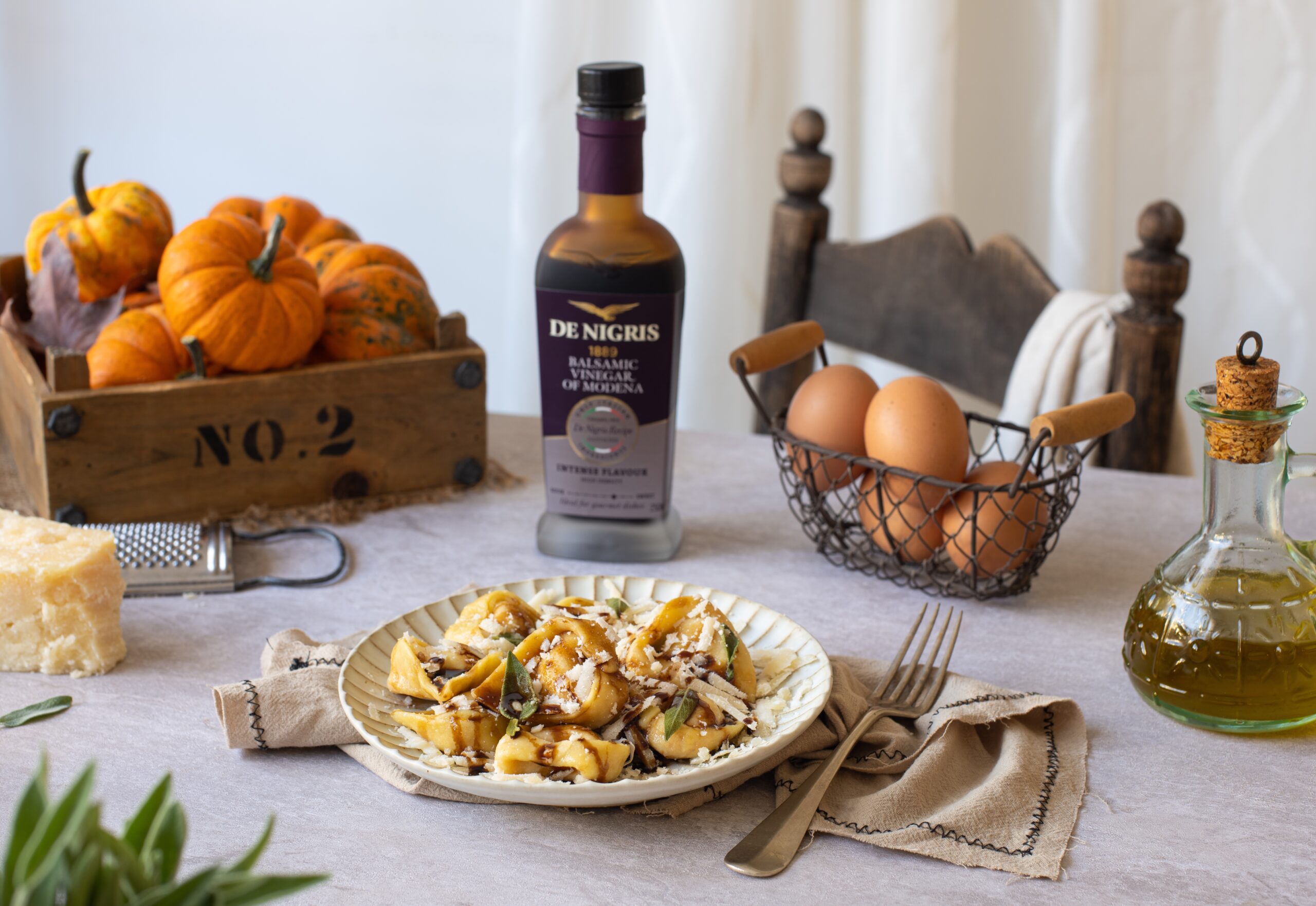 Tortelli with Pumpkin, Ricotta cheese and Parmigiano​ - De Nigris 1889