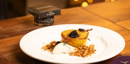 Pere Caramellate con Ricotta e Perle di Modena Nere_denigris_ricette