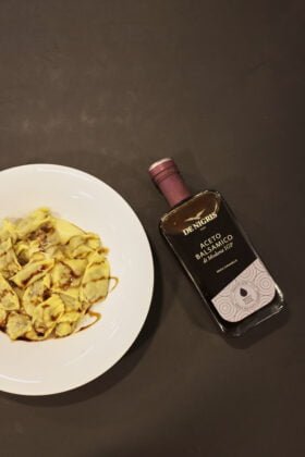 Plin al Brasato con Crema di Polenta e Aceto Balsamico di Modena Aquila Platino_denigris_ricette