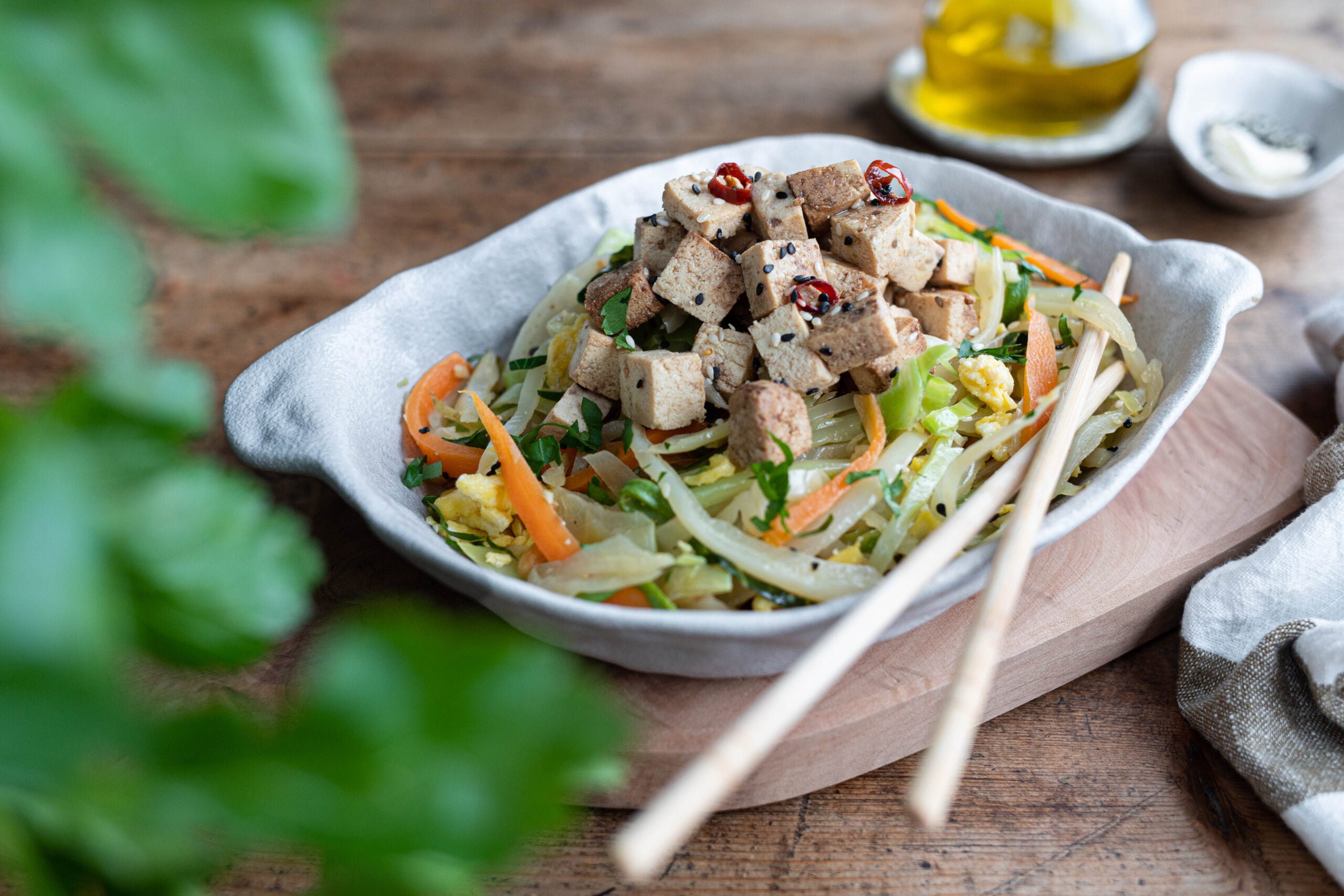 Spicy Tofu with Vegetables Sautéed with Organic Balsamic Vinegar - De Nigris 1889